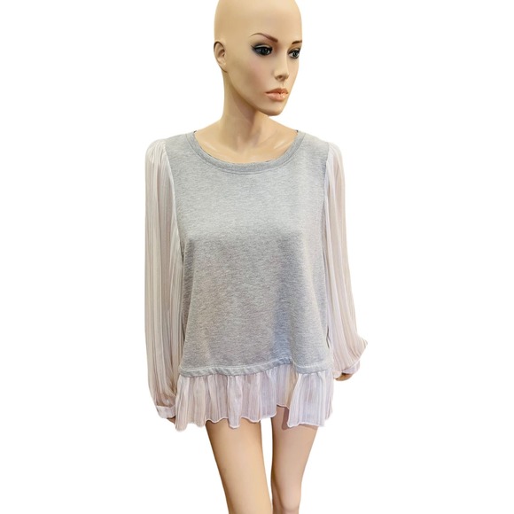 Anthropologie Akemi Kin Chiffon Sleeve Pullover Sweater Top Size large - Picture 9 of 11